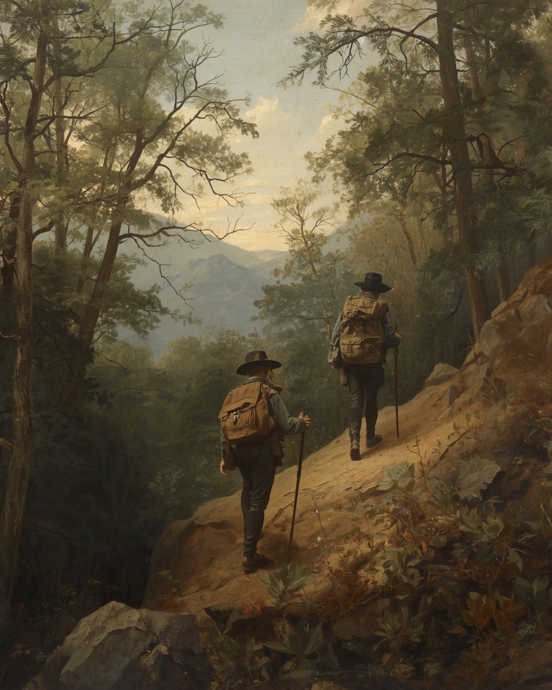 Boys huking into the hills