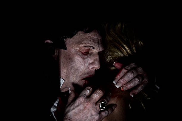 A vampire feeding on a victim