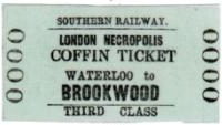 Train ticket for the London Necropolis coffin ticket