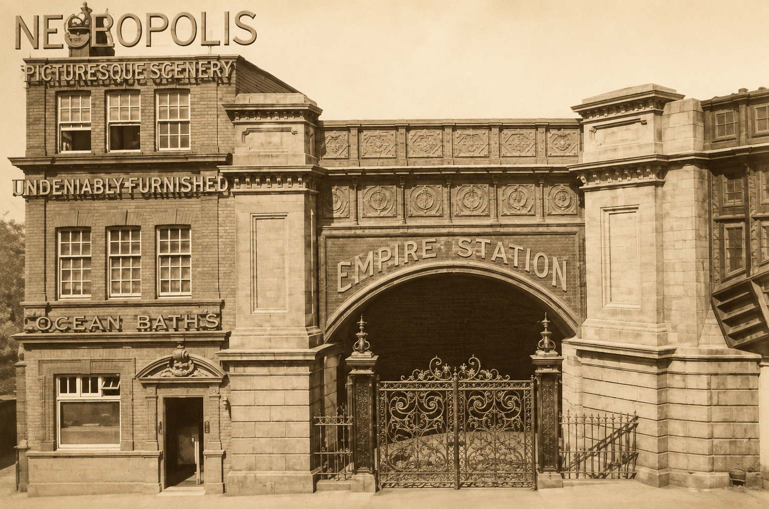 Phot of a railway station for the dead